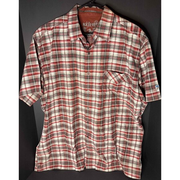 Kuhl Other - Kuhl Textured Short Sleeve Outdoor Button Shirt XL Mens Plaid Hiking